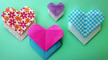 折り紙　シャドウハートカード　Origami  Shadow Heart Card（カミキィ kamikey)-Cn7aSwcz41s