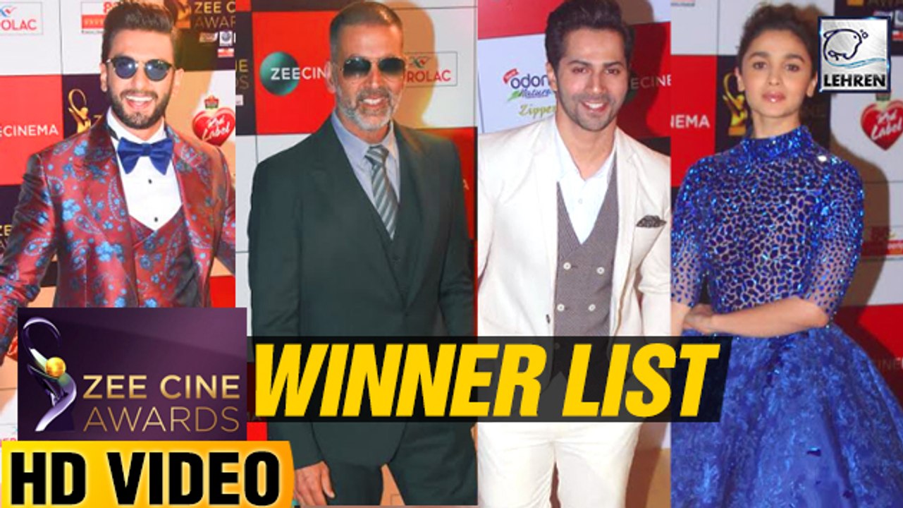 Zee Cine Awards 2018 FULL WINNER'S List | Akshay Kumar | Alia Bhatt | Sridevi