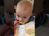 Baby Reacts to Eating Lemon Slice