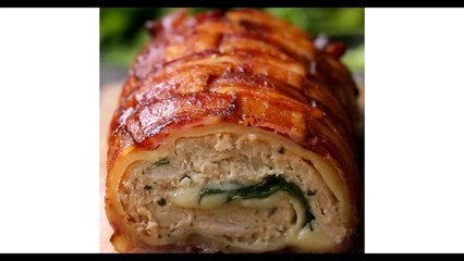 Bacon Chicken Alfredo Lasagna Roll