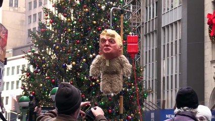 Se manifiestan en Nueva York contra la gran reforma fiscal de Trump