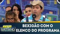 Elenco do programa participa da prova do bexigão