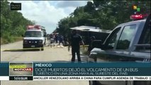 Accidente de autobús turístico deja al menos doce muertos en México