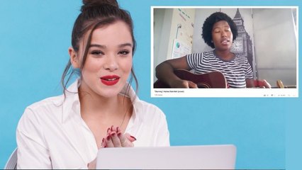 Hailee Steinfeld Watches Fan Covers On YouTube