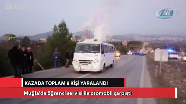 Öğrenci servisi ile otomobil çarpıştı: 8 yaralı