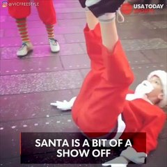 Juggling Santa has some serious soccer skill