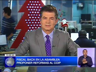 Fiscal Baca en la Asamblea propone reformas al COIP