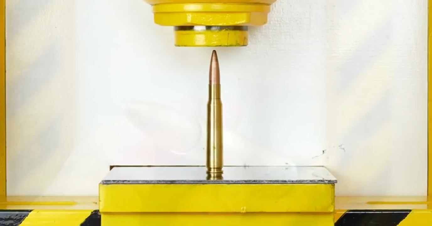 Anti-Tank Bullet Under HeavyHydraulic Press!