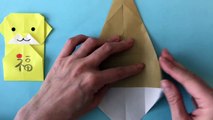 折り紙でいぬのぽち袋　小狗紅包袋　Origami Dog Envelope (カミキィ kamikey）-t_MyPHoGC6k