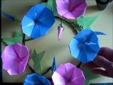 折り紙 あさがおの花のリース 折り方（niceno1）Origami flower Morning glory wreath-yHGwPx0-sDA