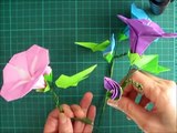 折り紙 あさがおの葉、ガク 折り方（niceno1）Origami Morning glory leaves stem tutorial-9sk82zfQdoY