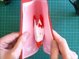 折り紙 キティちゃん ハート誕生日ポップアップカード 簡単な作り方（niceno1）Origami Hello Kitty Heart Birthday Pop-up card-lzLAMyiLGuY
