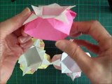 折り紙　花の箱　1枚で作るフラワーボックスの簡単な折り方2（niceno1）Origami Flower Box tutorial-BKrgs0dWUEw