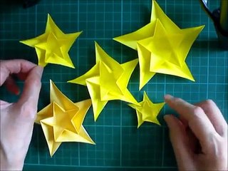 折り紙の星の入れ物（お皿）3　簡単な折り方（niceno1）Origami Star dish-xHYyo8WkW04