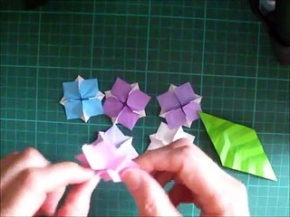 折り紙の花 あじさい 折り方（niceno1）Origami flower Hydrangea-0nSiYrOH5AM
