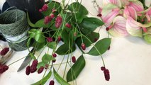Low Glass Table Flower Arrangement - Anthurium, Calla Lilies , Phalanopsis Orchids-wcs_CvL8L8Y