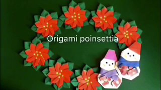 折り紙 ポインセチア     origami poinsettia-5lCX_uJf5Jc