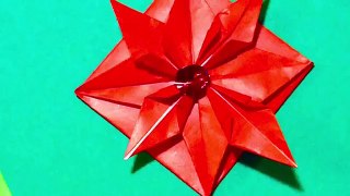 折り紙 ポインセチア    Origami Poinsettia-lglaQ4t1Yqg