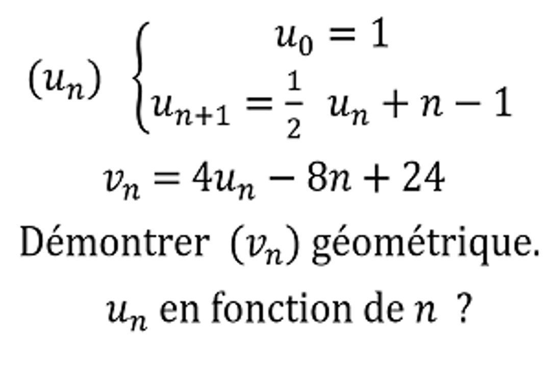 Déterminer la formule explicite du terme général à l'aide d'une suite auxiliaire - 1re