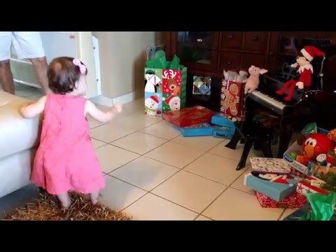 Adorable Baby Girl Reacts to Her First Christmas