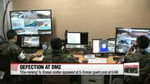 Low-ranking N. Korean soldier defects to S. Korea via DMZ, several gunshots heard at border