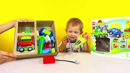 Машинки в ЛЕГО мультике - Поиграем в LEGO DUPLO . Заправка, эвакуатор, бензовоз.