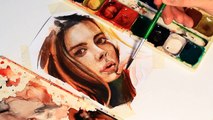 Speed painting watercolor portrait small - for beginners - tips and techniques - Full HD-XP7pQZFYLKQ