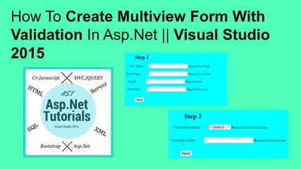 How to create multivew form with validation in asp.net || visual studio 2015