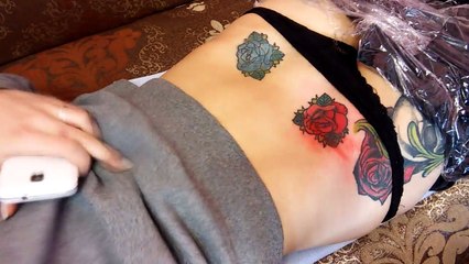 Интим Тату. Розы. Процесс нанесения. Тату Сова.-csUK3pOnXMg