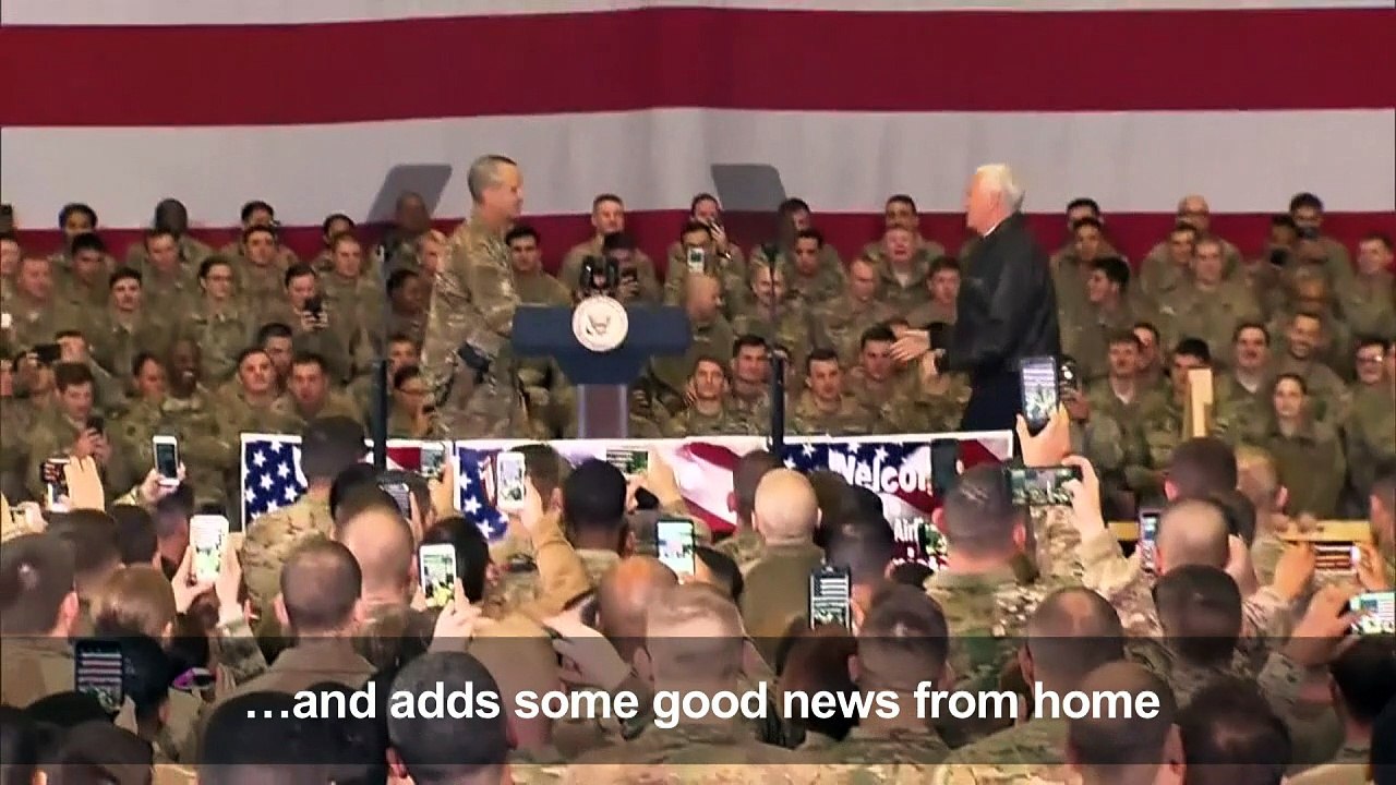 VP Pence pays surprise visit to US troops in Afghan