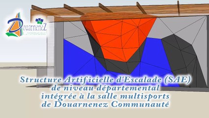 Structure artificielle d'escalade intégrée à la salle multisports de Douarnenez Communauté