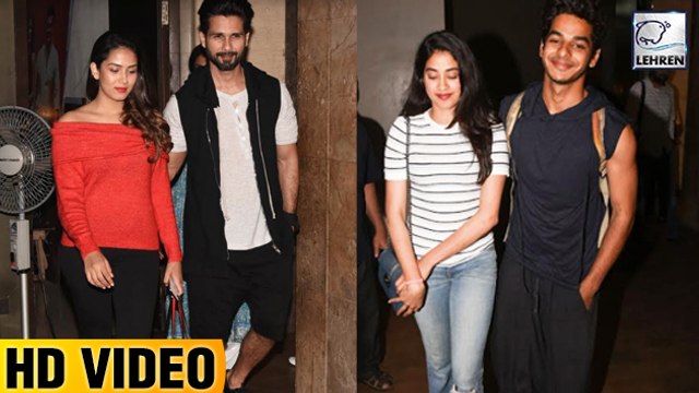 Jhanvi Kapoor Ishaan Khattar and Shahid Kapoor At Tiger Zinda Hai Screening