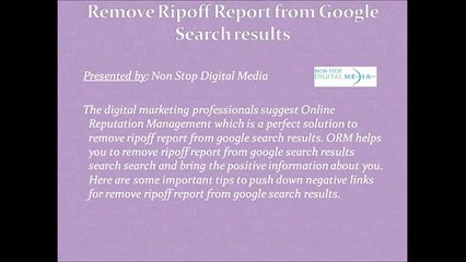 Remove Ripoff Report from Google Search Results