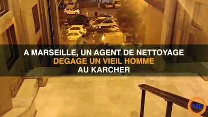 Marseille : l'attitude lamentable d'un agent de nettoyage qui dégage un vieil homme au karcher choque la Toile