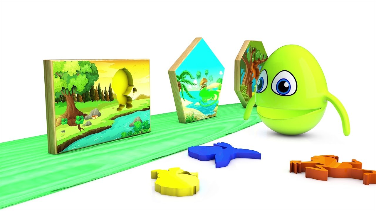 Learn Color Picture Animals & Learn Shapes W Beach Cartoon Nursery Rhymes Song for Kids