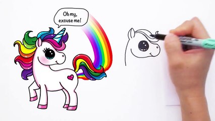 How to Draw a Cartoon Unicorn Farting Easy and Cute