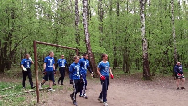 Russian football hooligans fight - White sector Spartak vs Matrosy Dynamo