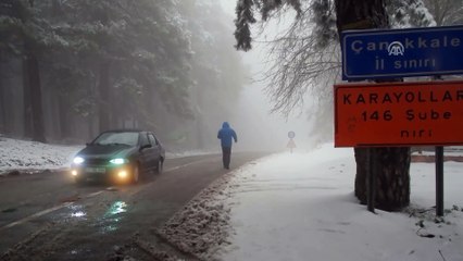 Balıkesir ve Kütahya'da kar yağışı - BALIKESİR