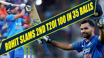 India vs SL 2nd T20I: Rohit Sharma hits fastest 100 in T20I in just 35 balls | Oneindia News