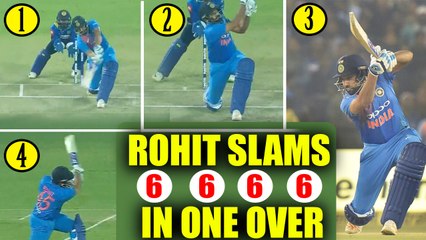 India vs SL 2nd T20I: Rohit Sharma hits four 6 in one over of Perera | Oneindia News