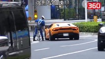 E pabesueshme ajo qe ndodh ne Japoni, polici me biciklete ndalon nje Lamborghini (360video)
