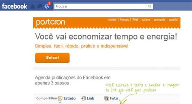 PostCron: para programar envio de mensagens no Facebook
