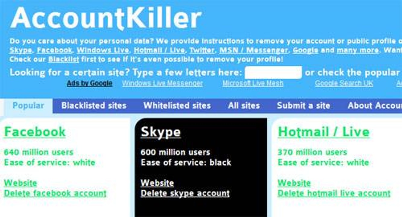 Account Killer: para apagar todas as suas contas perdidas na internet
