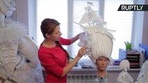 Artist Creates Intricate Baroque Wigs, Costumes, and Ships Entirely From Paper