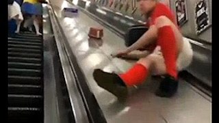 Funny Video: Escalator Slide Goes Very Wrong