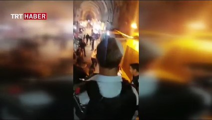 İsrail polisinin iki Türk’ü gözaltına aldığı sırada çekilen görüntüler