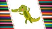 How to Draw a Crocodile for Kids | Art for Kids - How to Draw Learn Colors for Kids