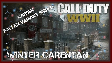 winter carentan call of duty ww2 kar98k fallen variant hardpoint sniper gameplay