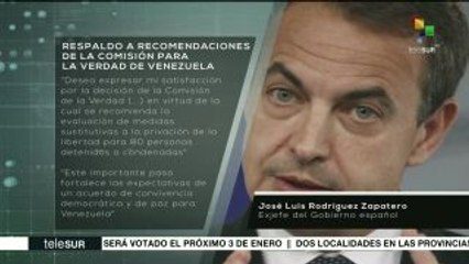 Rodríguez Zapatero celebra medidas adoptadas por Comisión de la Verdad
