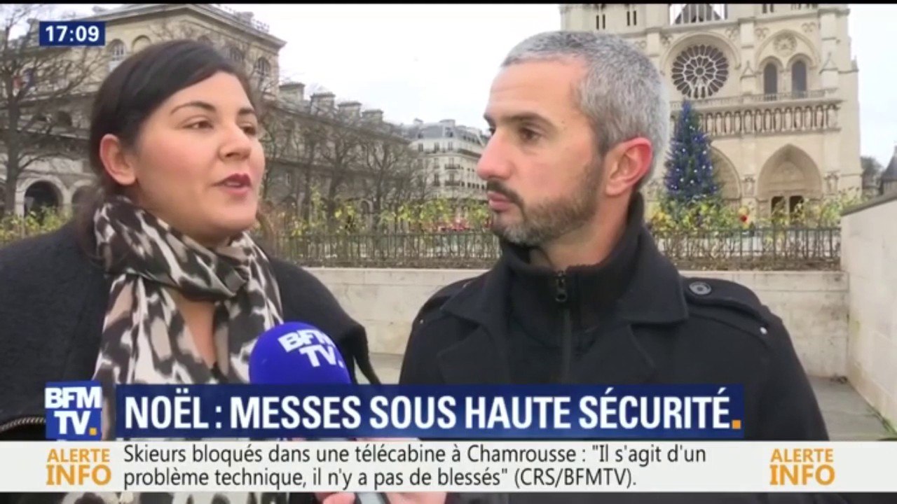Une messe de Noël sous haute sécurité à la cathédrale Notre-Dame à Paris